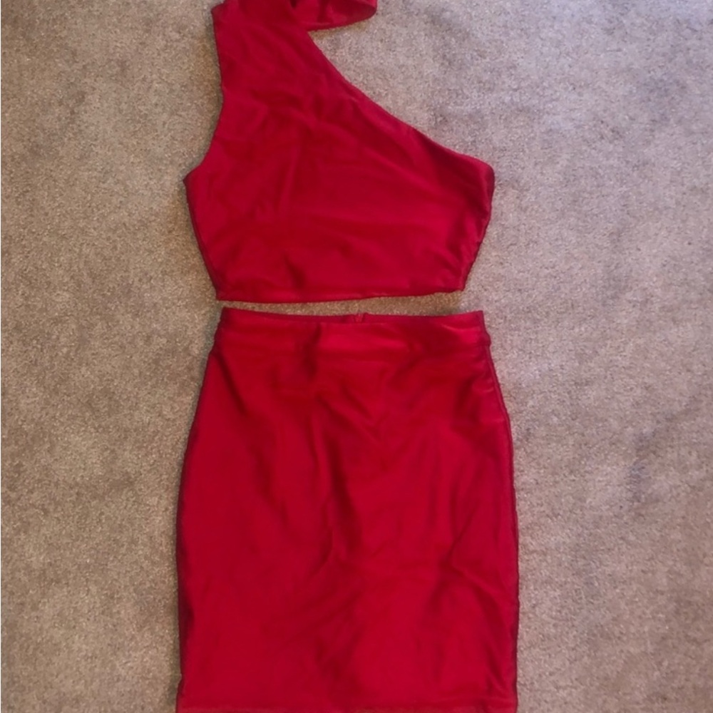 By The Way Red Skirt Set